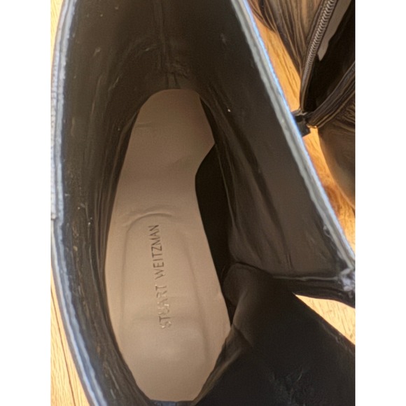 Stuart Weitzman Rosalind 90 Black Nappa Leather Ankle Boots 7 - Picture 10 of 13